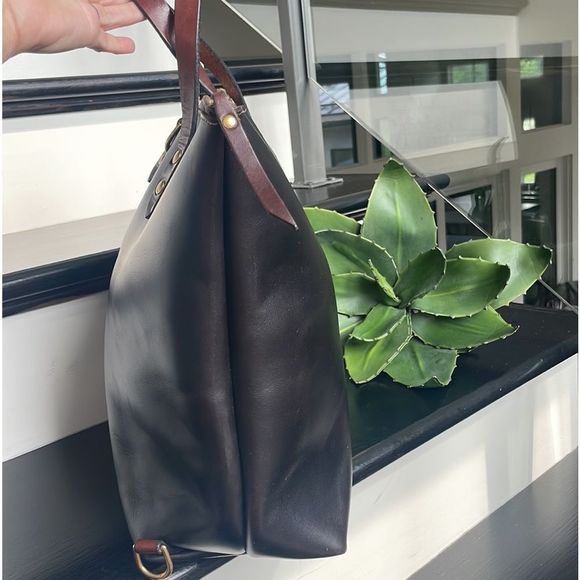 New black and brown leather messenger satchel tote handbag purse laptop custom - Picture 5 of 8